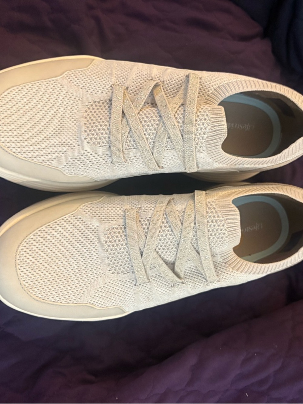 Life Stride Men's Knit Slip-On Athletic Sneakers - Cream